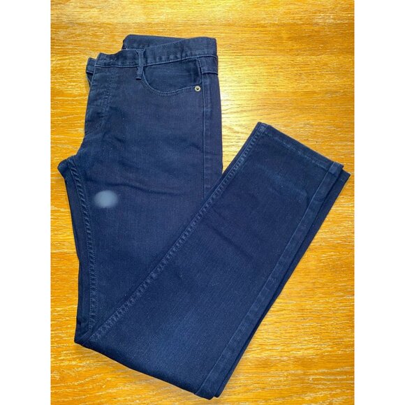Mens Slim Fit Dark Blue Denim Jeans With Button Fly Closure & Back Pockets - Picture 4 of 4